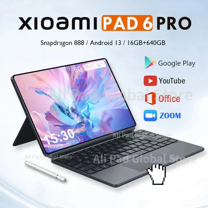 

Global Original Pad 6 Pro Tablet Android 2024 Snapdragon 888 Octa Core Android 13 16GB 512GB 11 Inch HD Screen 5G Wifi Tablet PC