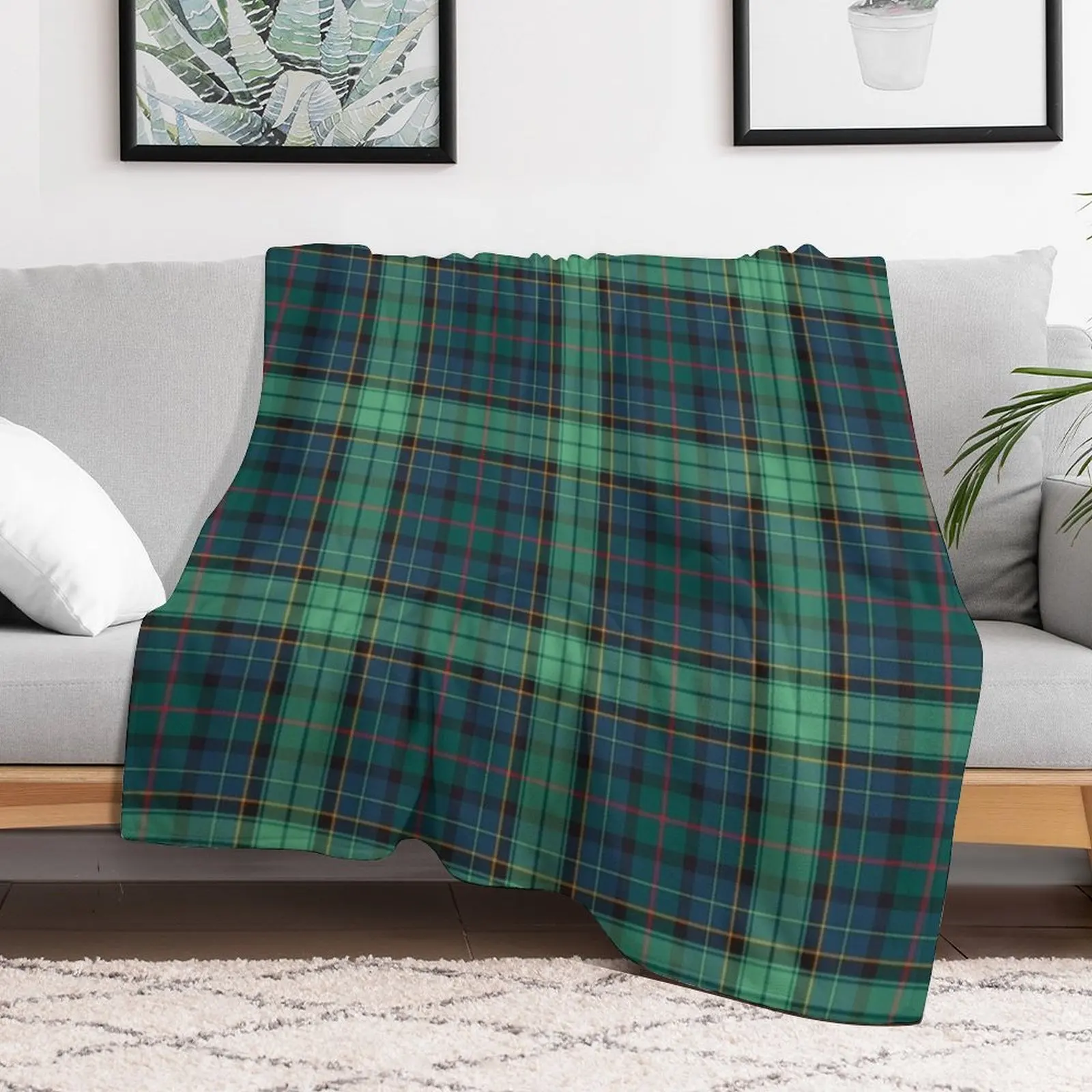 Одеяло Leinster Green Irish Tartan очень большое постельное белье идеи подарков на день