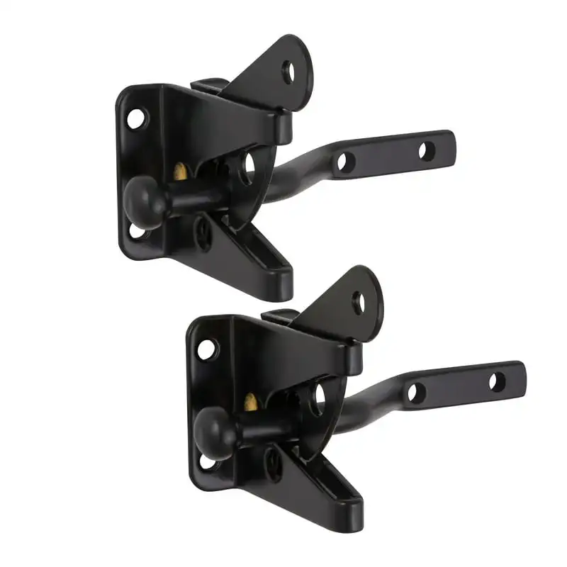

Self-Locking Heavy Duty Gate Latch 2-Pack Matte Black