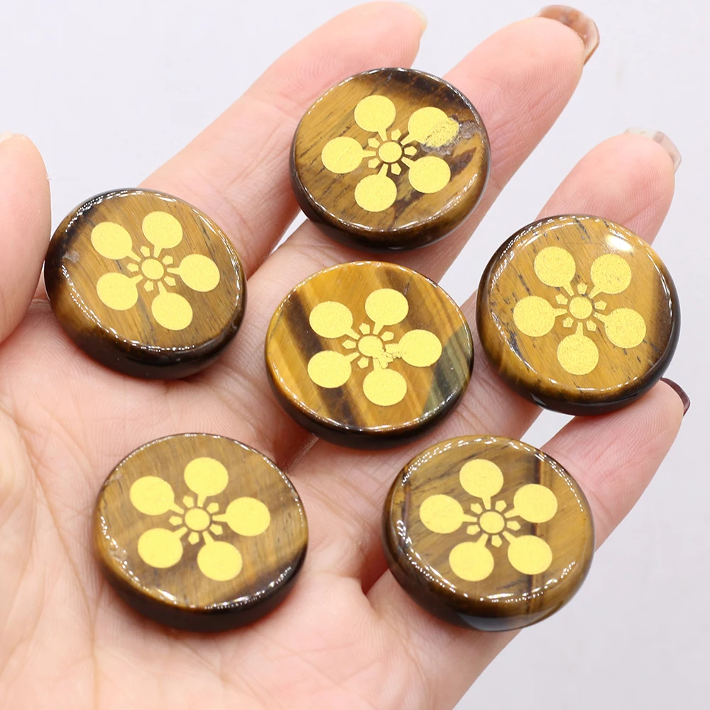 

6pcs Natural Tiger Eye Stone Transfer Stone No Hole Reiki Healing Lucky Clover Gemstone Beads For Jewelry Making Bracelet