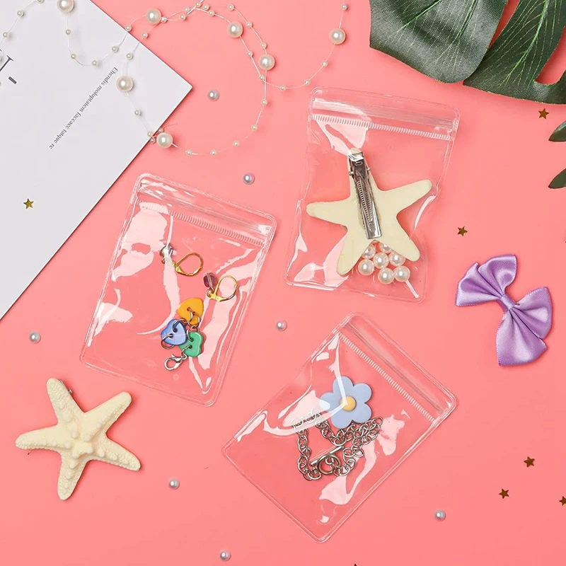200 Pcs PVC Jewelry Bags Self Seal Jewelry Storage Bags Clear Zipper Lock Bags Sealable Jewelry Storage Bags 2.7X3.9Inch