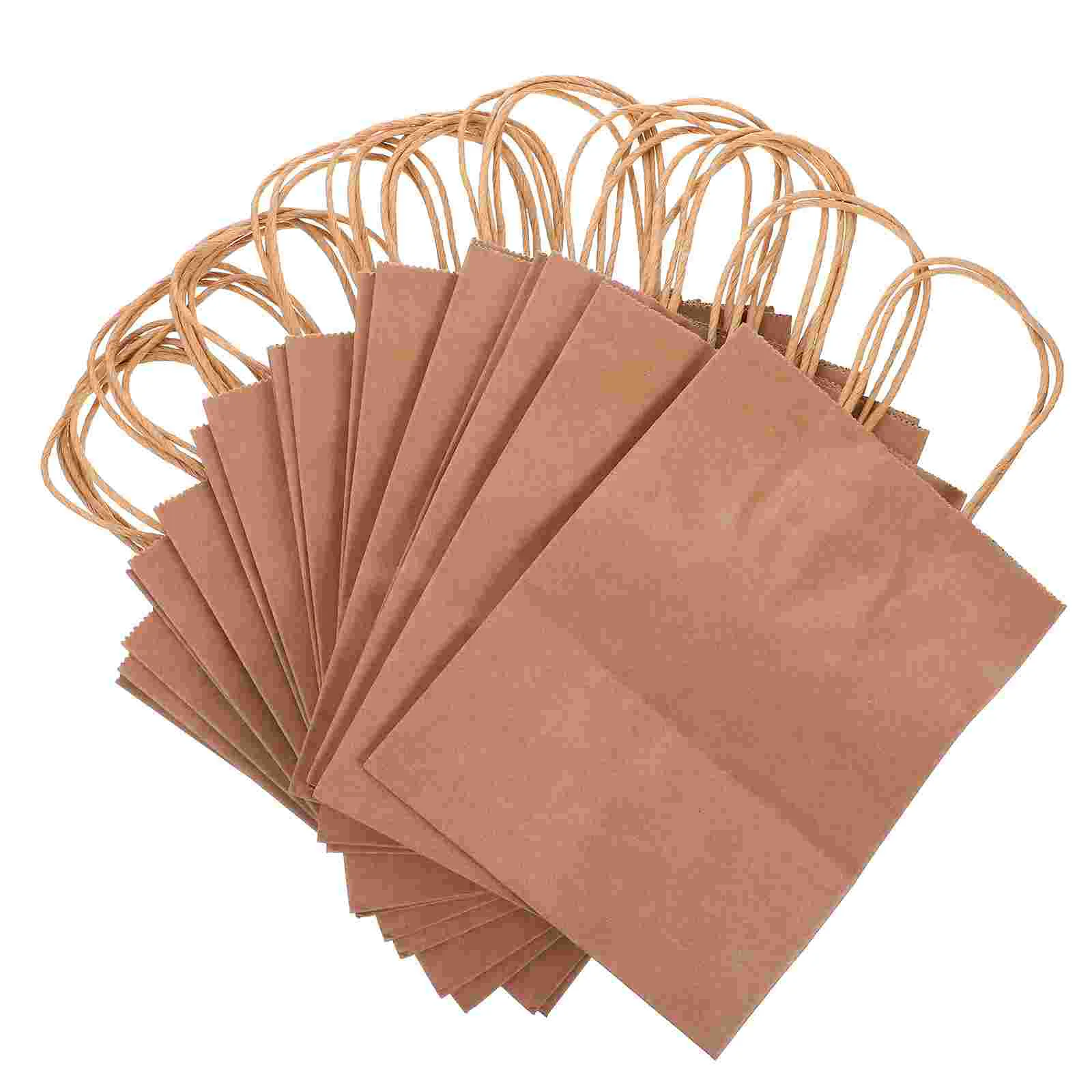 

20Pcs Kraft Paper Bags Kraft Takeaway Bags Paper Bags with Handles Paper Bags