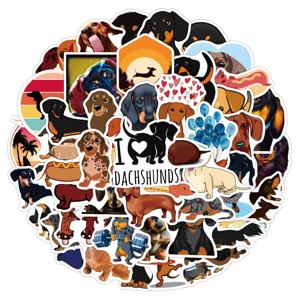 

50 New Dachshund Dog Graffiti Stickers Waterproof DIY Kids Gift Kawaii Labels Decor Aesthetic Scrapbooking Craft Stickers