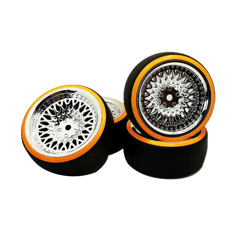 

1/10 Rim 12mm Rubber Tire Wheel Set Model 4pcs Fit 1:10 RC On Road Car