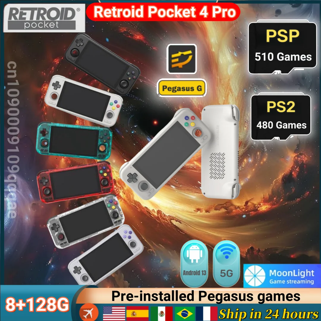 Retroid Pocket 4Pro RP4Pro Ретро портативная игровая консоль Игровые консоли 8G + 128G WiFi 4