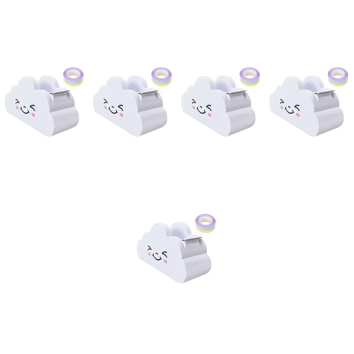 

Tape Dispenser Cutting Washicute Holder Desk Cartoon Table Novelty Rainbow Desktop Tool Kidspaper Roll Supplies School Tools Diy