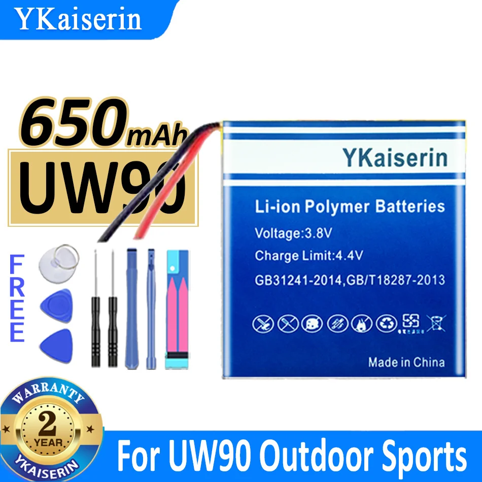 

650mAh YKaiserin Battery For UW90 Outdoor Sports smart watch Digital Bateria
