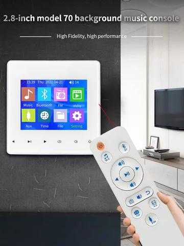 Домашний настенный усилитель с Bluetooth, система управления хостом музыки, Потолочная аудиопанель с сенсорными кнопками, U-диск и TF-карта