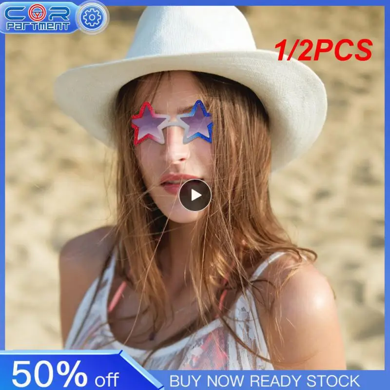 

1/2PCS Unique Star Shape Sunglasses Shining Sun Glasses Vintage Pentagram Sunglasses For Women Outddor Summer Beach Eyewear