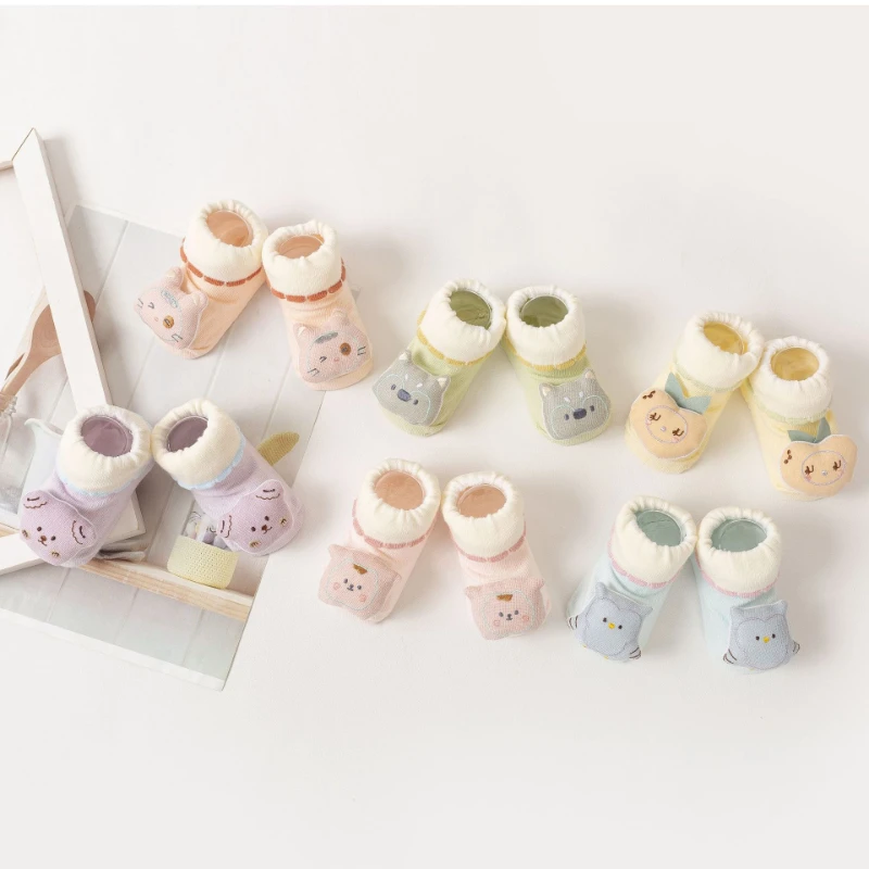 Toddler baby knitted floor socks, baby non-slip indoor socks newborn  2 Pair / Lot Baby Socks Cute Cartoon Socks