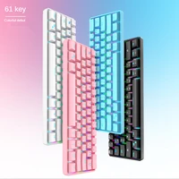 61 key wireless bluetooth mechanical green axis keyboard wired charging dual mode rgb backlight game office computer accessories