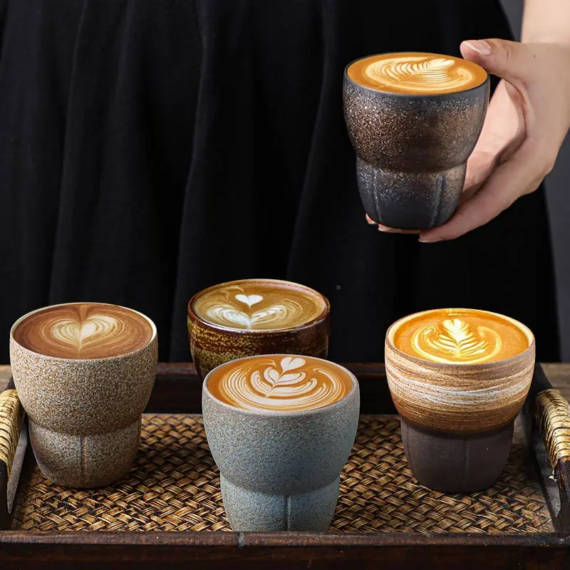 

Керамическая кружка в японском стиле, 1 шт., 170 мл, керамическая кофейная чашка для эспрессо, чашка для чая в ретро стиле кунг-фу, чашки для вод...
