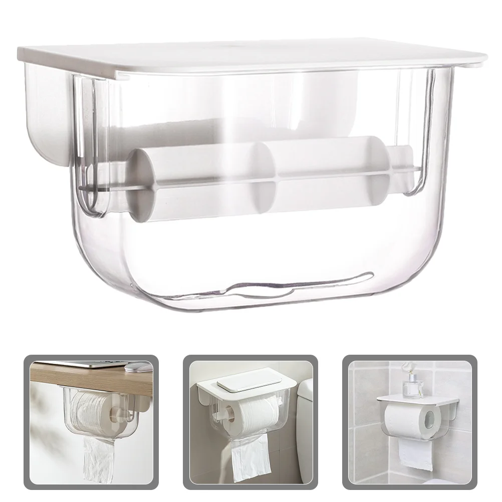 

Wall Mount Paper Towel Dispenser Shelf Bath Tissue Holder Storage Rack Punch-free Paper Wall Dispenser Toilet Organizer