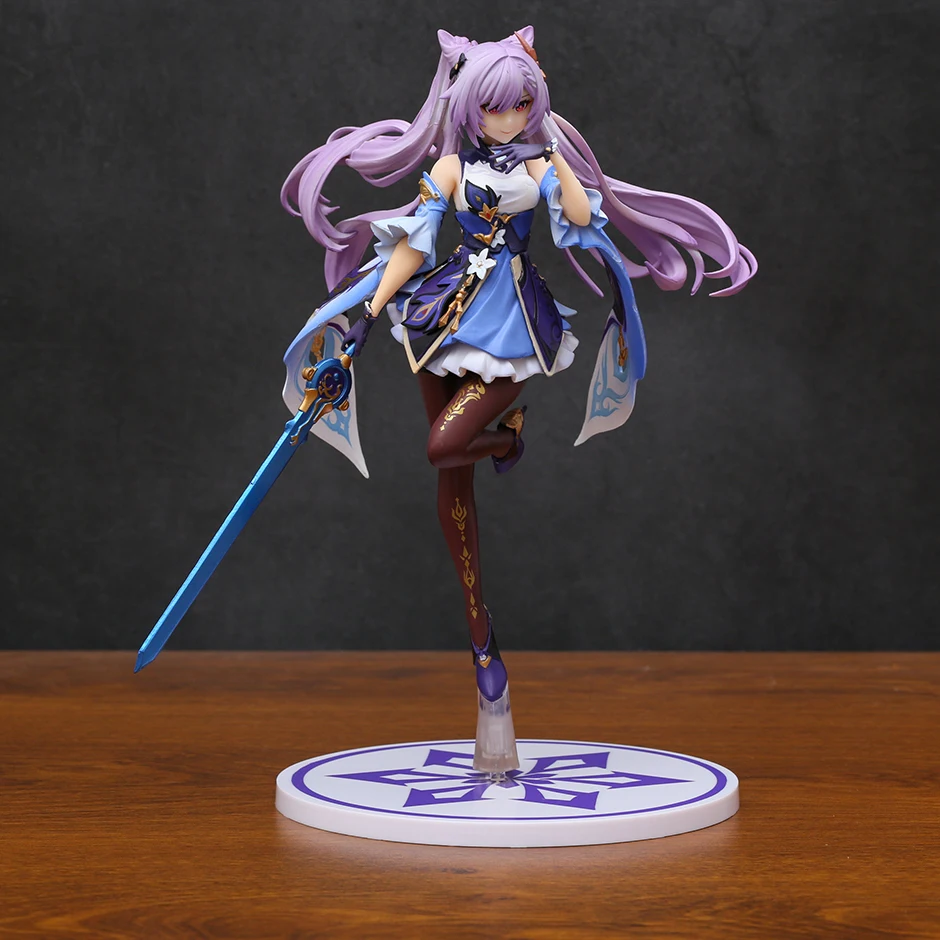 

27cm Keqing Battle Ver Genshin Impact Figure PVC Model Doll Collectible Ornament Gifts Toy