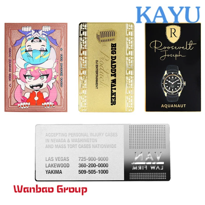 Metal crafts luxury credit card stainless steel engrave laser logo custom metal printing business card with logo