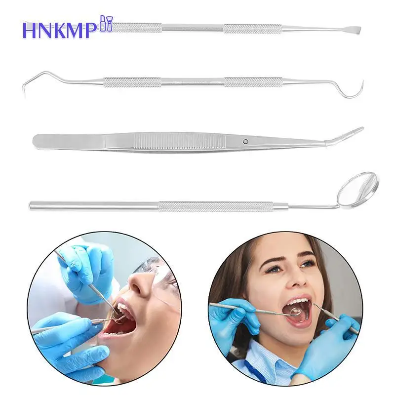 

4PCS/Set Dental Hygiene Tool Kit Instruments Dentist Tartar Scraper Scaler Calculus Plaque Remover Teeth Cleaning Oral Care Tool