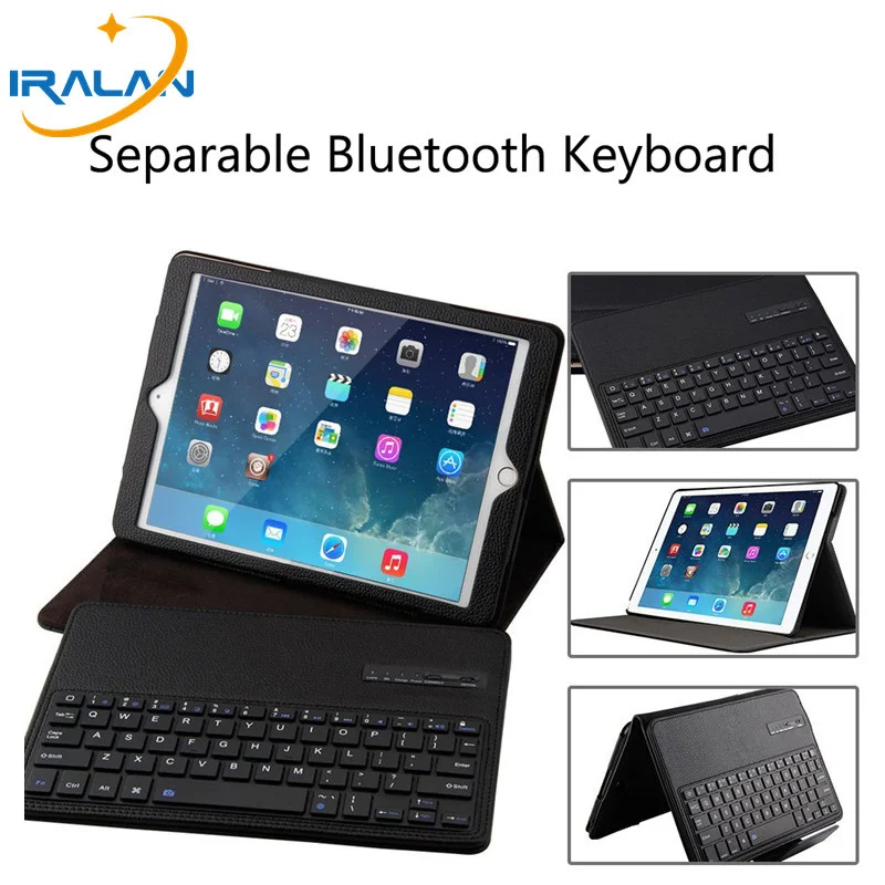 

2018 new For iPad Pro 10.5 Magnetically Detachable ABS Bluetooth Keyboard Portfolio Folio PU Leather Case Cover + Stylus +Film