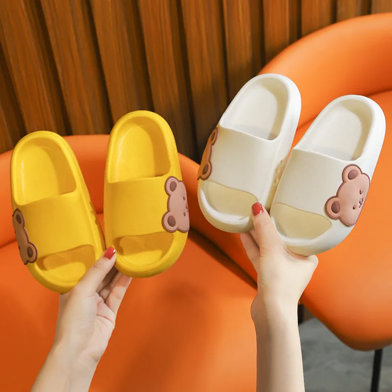 

Children's Slippers Cute Bear Stepping On Shit Feeling Children's Sandals Creative Side Toddler One Word Summer Drag