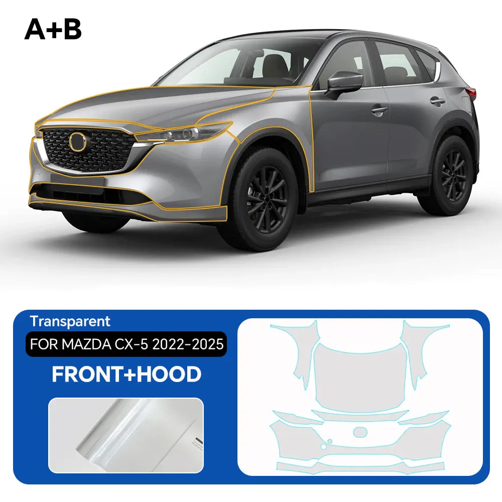 

Автомобильные аксессуары для MAZDA CX-5 2022 2023 2024 2025, самовосстанавливающаяся прозрачная предварительно вырезанная защитная пленка для автомобильной краски PPF