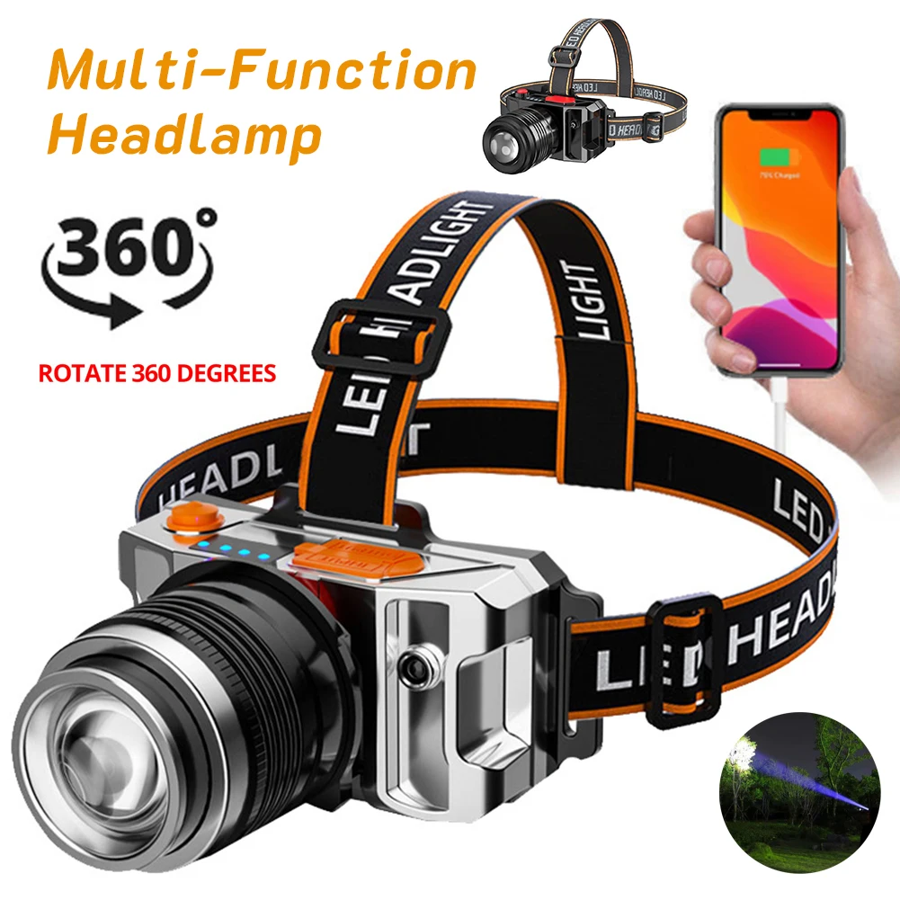 

500LM Super Bright LED Headlamp Zoomable Head Lamp Flashlight Torch Rechargeable LED Head Light for Night Fishing Camping Tool