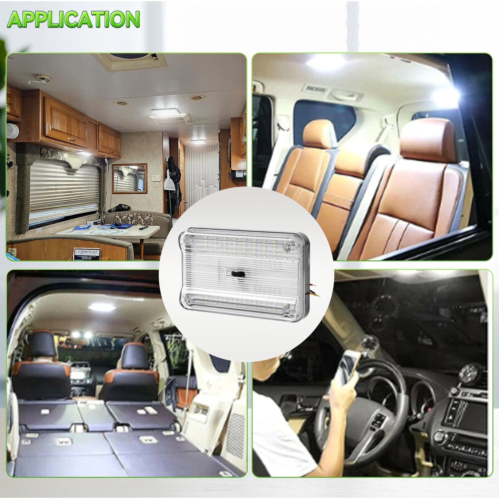 36LED белый внутренний светильник для домов на колесах лампы чтения дверей