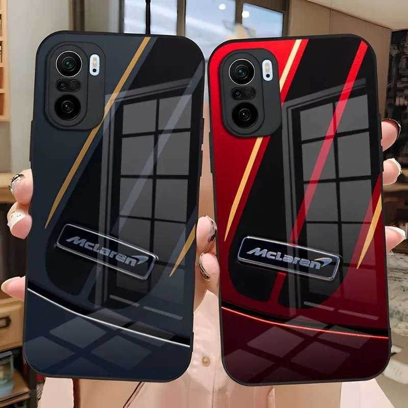 

Роскошный чехол для телефона McLaren в спортивном автомобиле, стеклянный дизайн для Xiaomi Redmi Note 13 10T 11i 11T 11 9 8 11S Poco X3 M4 F3 Pro, чехлы