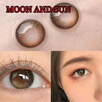 hotsale 2pcspair color contact lenses for eye women men soft eyewear glasses lentes de contacto moon and sun