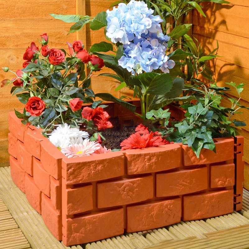 4 Упаковки Садовый Пластиковый Забор Окантовка Имитация Каменной Панели Цветок