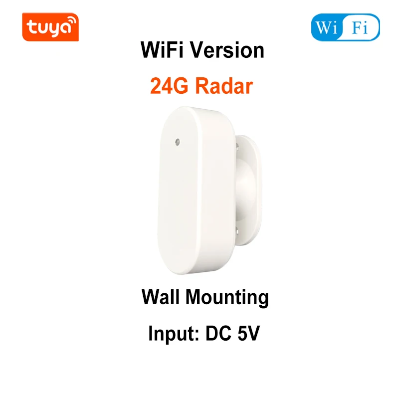 Tuya Smart Life WiFi ZigBee Радар миллиметровой волны 24 ГГц Датчик движения Детектор присутствия человека Обнаружение яркости/расстояния USB5V