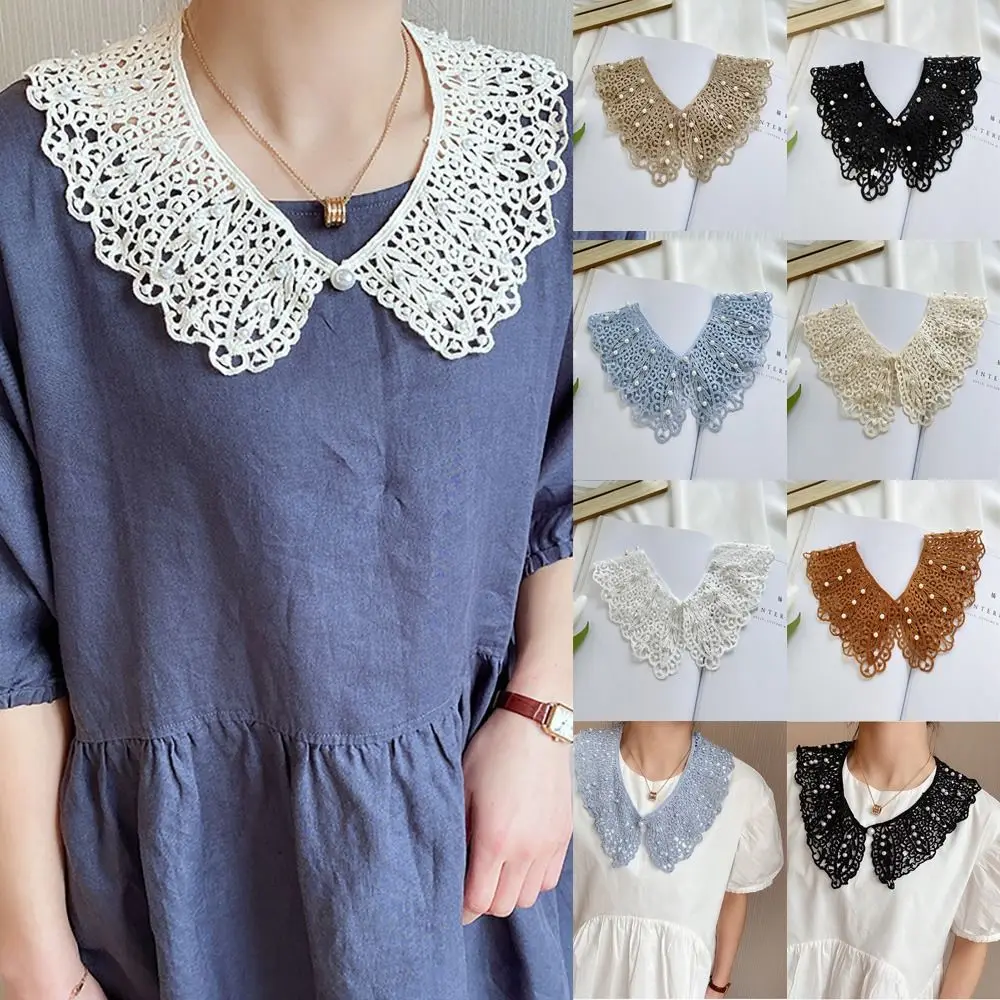 

Blouse Shawl Wrap Decoration Mini Cape Adjust Clothes Detachable Fake Collar Lace Fabric Neckline Lapel Half Shirt