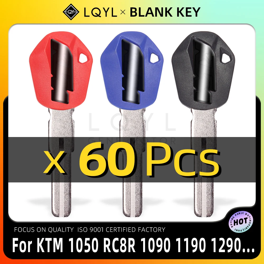 

60Pcs New Blank Key Motorcycle Replace Uncut Keys For KTM 1050 RC8R 1190 RC8 R 1290 SUPER DUKE ADV Adventure Embry Uncut Blade