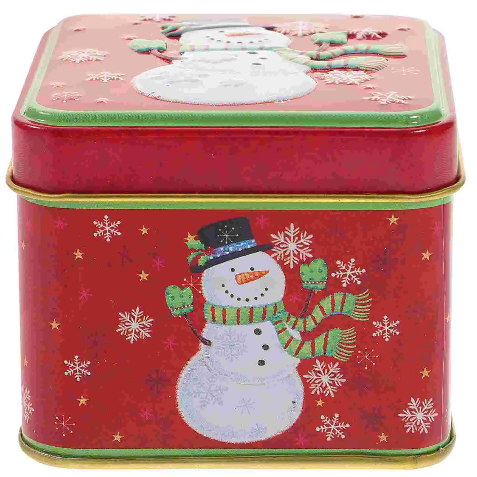 

Christmas Tin Cookie Box Tins Candy Gift Nesting Containers Metal Lid Storagetinplate Holiday Boxes Favor Decorative Supplies