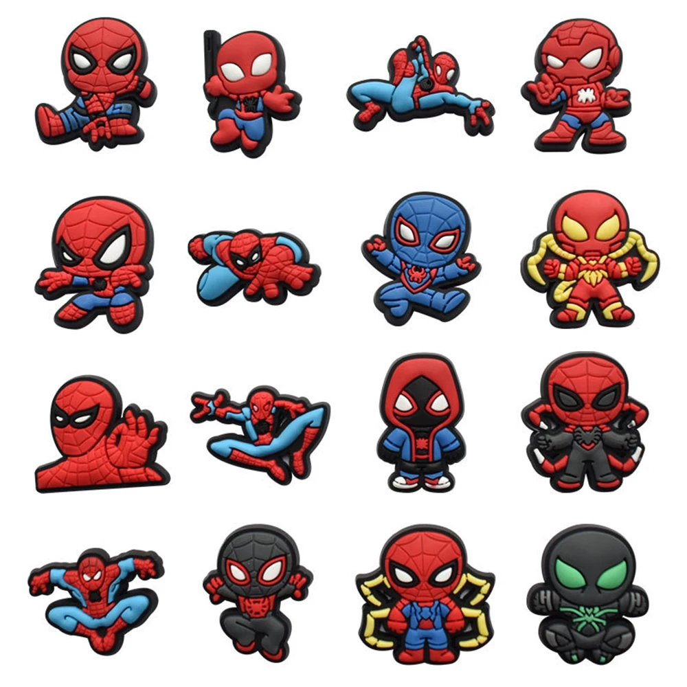 

1pcs Disney Marvel Hero Shoe Charms PVC Accessories Spiderman Iron Man Hulk DIY Shoe Decoration for Croc JIBZ Kids X-mas Gifts