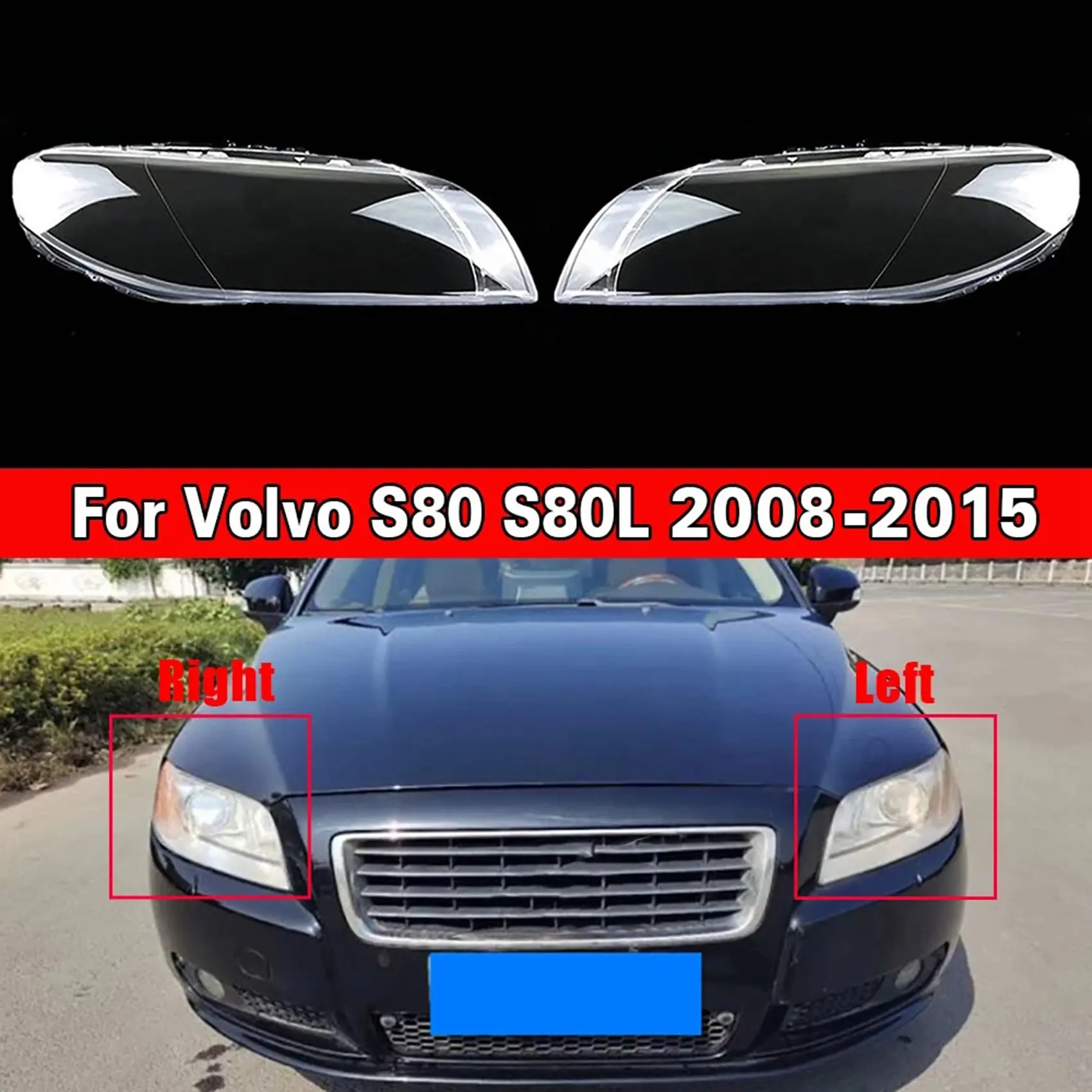 

Car Front Left Headlamp Cover Transparent Lampshade Headlight Cover Shell Mask Lens for Volvo S80 S80L 2008-2015