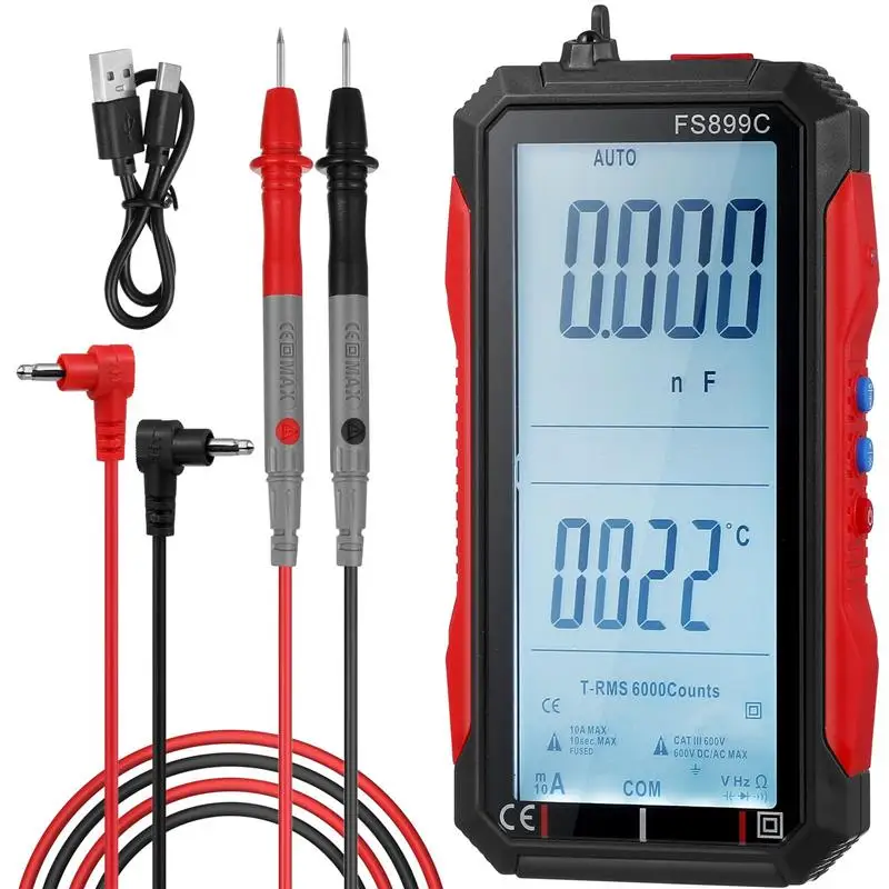 

1 шт. черный портативный мультитестер, высокоточный вольтметр, амперметр, диодный детектор с подсветкой, новинка