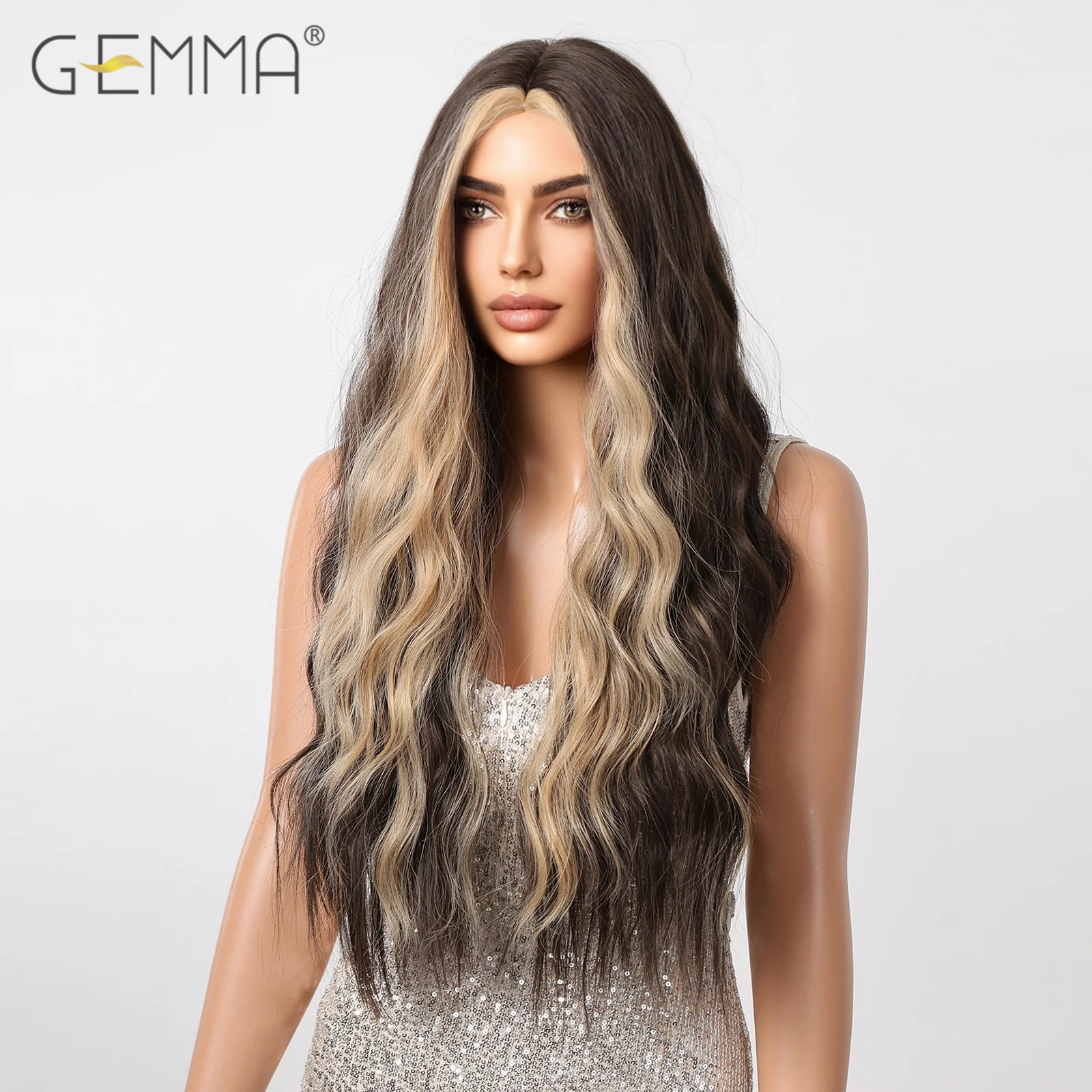 Синтетический парик для косплея GEMMA светлый цвет темно-коричневый длинный