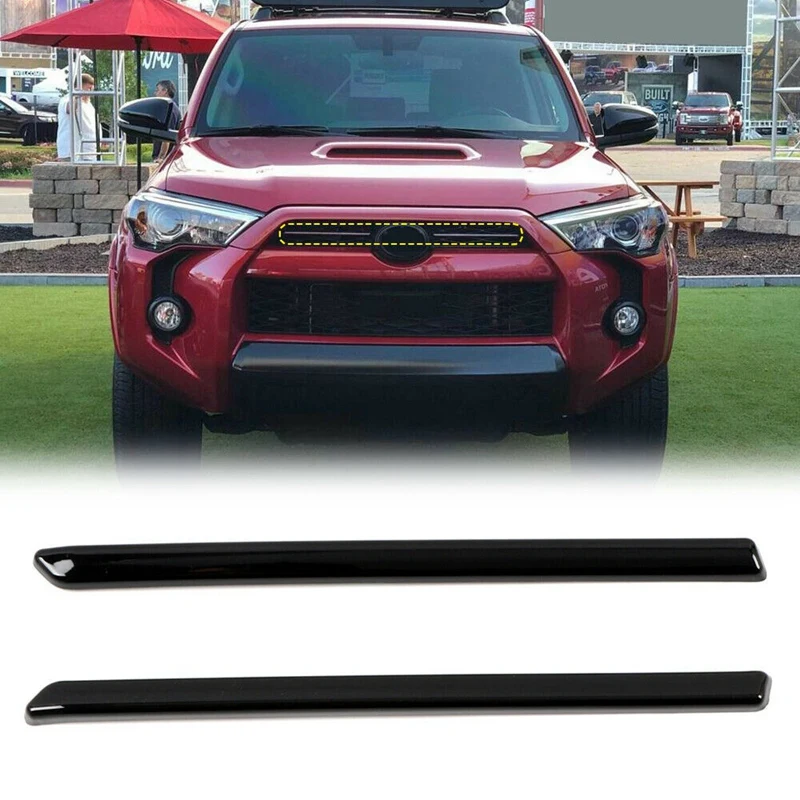 

For Toyota 4Runner TRD 2020 2021Car Accessories Front Middle Grille Center Grille Inserts Cover Trims Glossy Black