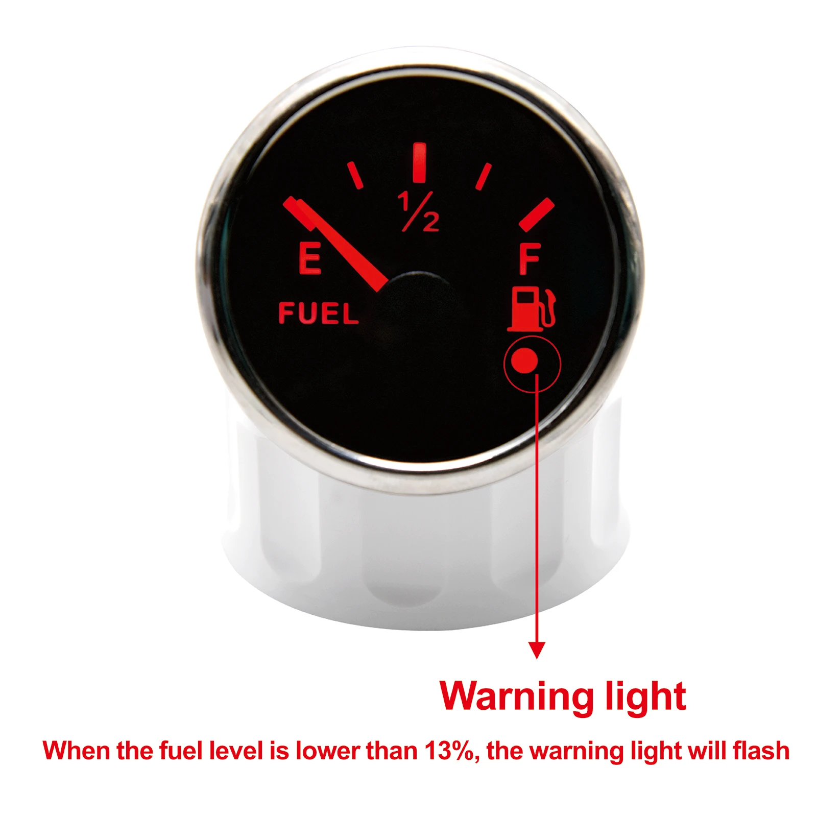 AD 52mm Waterproof Car Boat Fuel Gauge with Red Backlight for 0~190 ohm Water Level Sensor Universal Truck RV |