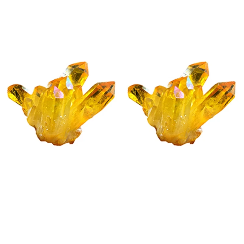 

Promotion! 2X Natural Citrine Cluster Crystal Original Stone Degaussing Stone Fish Tank Stone Feng Shui Small Ornaments
