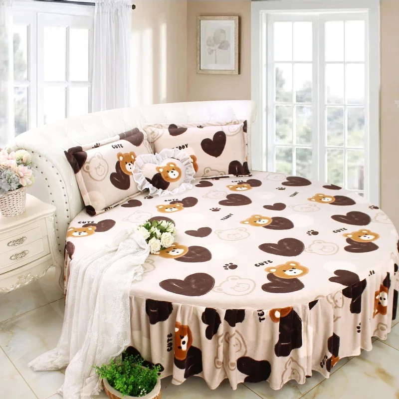 Покрывала для дома Круглый простыня 200см/220см Зимний бархат круглой кровати