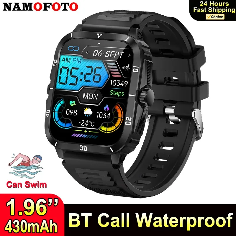 NAMOFOTO новые водонепроницаемые умные часы 1 96 дюйма для мужчин и женщин модные