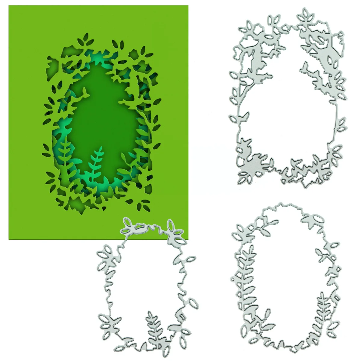 Металлические высечки с коллажем в виде леса Обложка для карточек скрапбукинга