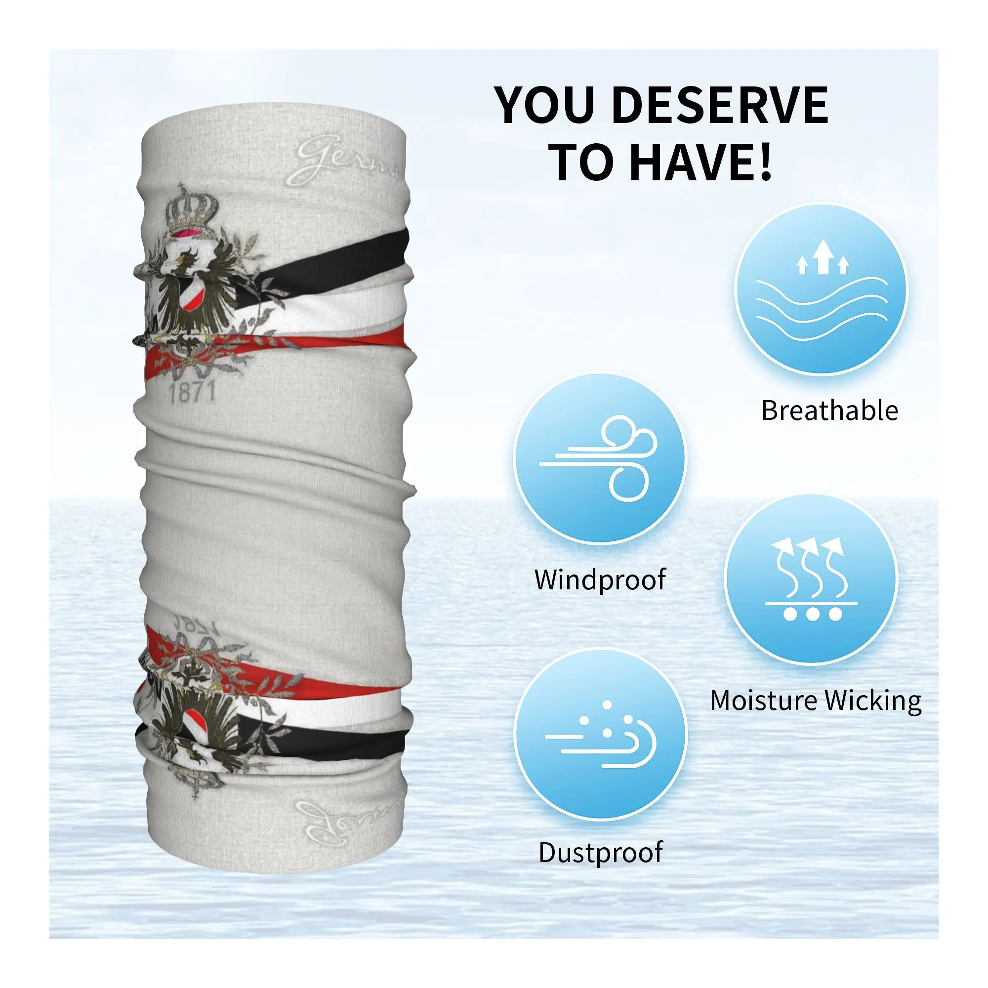 Изготовленный на заказ немецкий империй Eagle 1871 с цветами флага гетры шею для