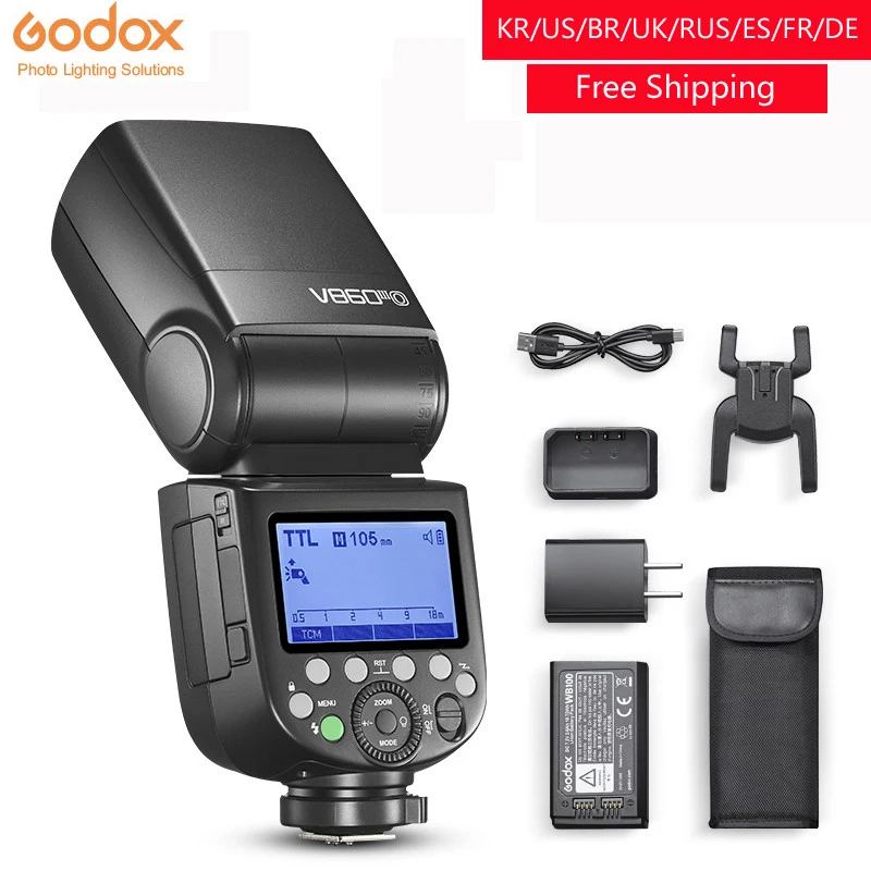 

Вспышка для камеры Godox V860III V860 III, фонарь из быстрорежущей стали для камер Canon, Sony, Nikon, Fuji, Olympus, Panasonic, Pentax