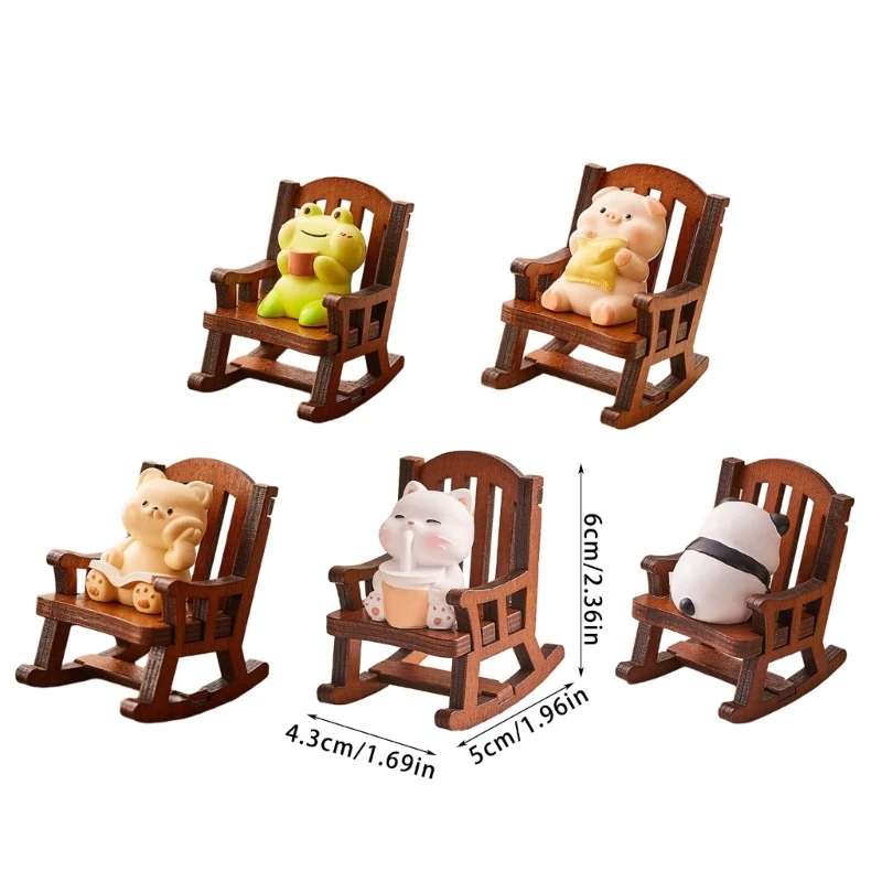 Прекрасное украшение в виде животного кресло-качалка фигурка маленькая