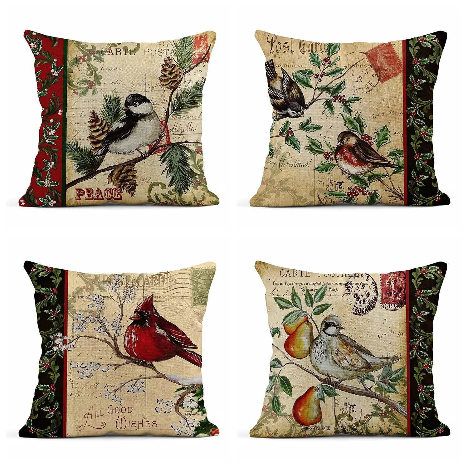 

Bird pattern on branch linen pillowcase ，living Room Sofa Throw Pillow Cushion Cover，cushion covers 40*40,45*45,50*50,60*60