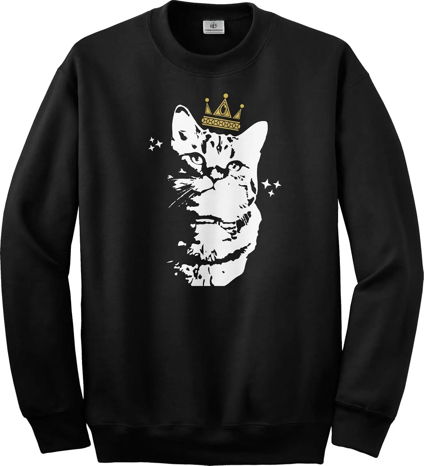 Threadrock Cat с короной | Толстовка унисекс забавным любителем животных