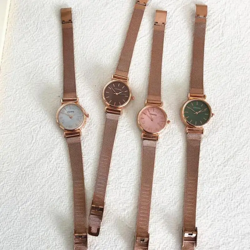 Круглые кварцевые наручные часы в стиле ретро роскошный ремешок из нержавеющей