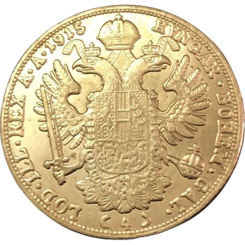 Позолоченная копия монеты 1915 Austria 4 Ducats - Franz Joseph I