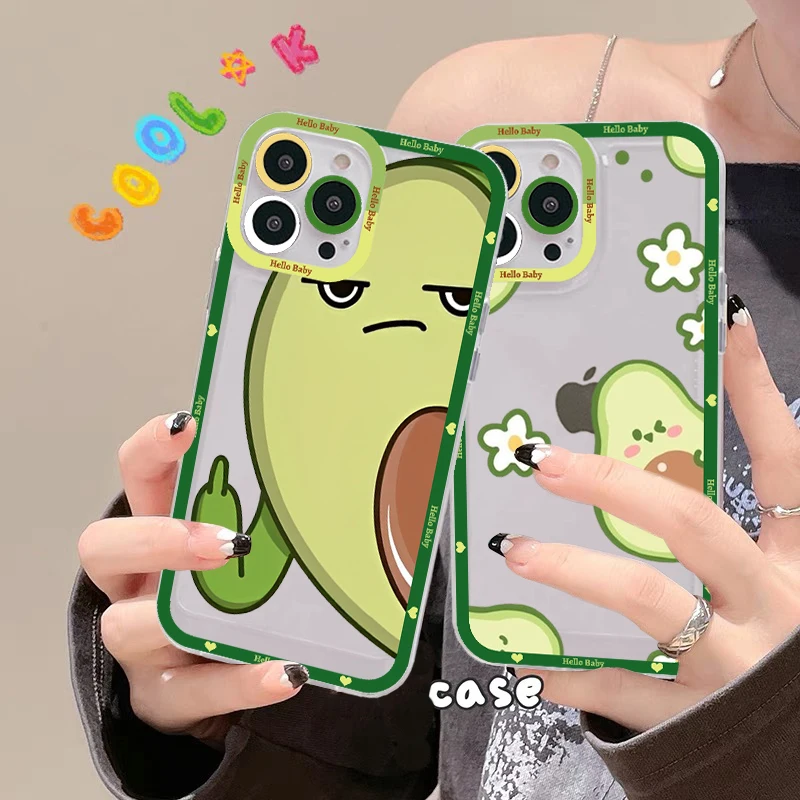 

Avocado Fruit Phone Case For IPhone 14 13 12 11 Pro Max XS X XR SE 2020 6 7 8 Plus Mini Protective Cover